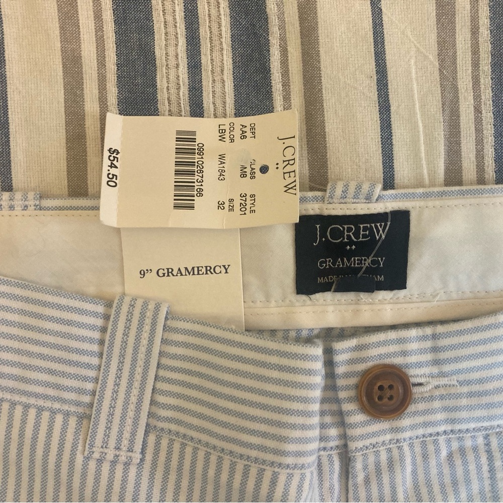 J.Crew Blue Striped Shorts, NWT